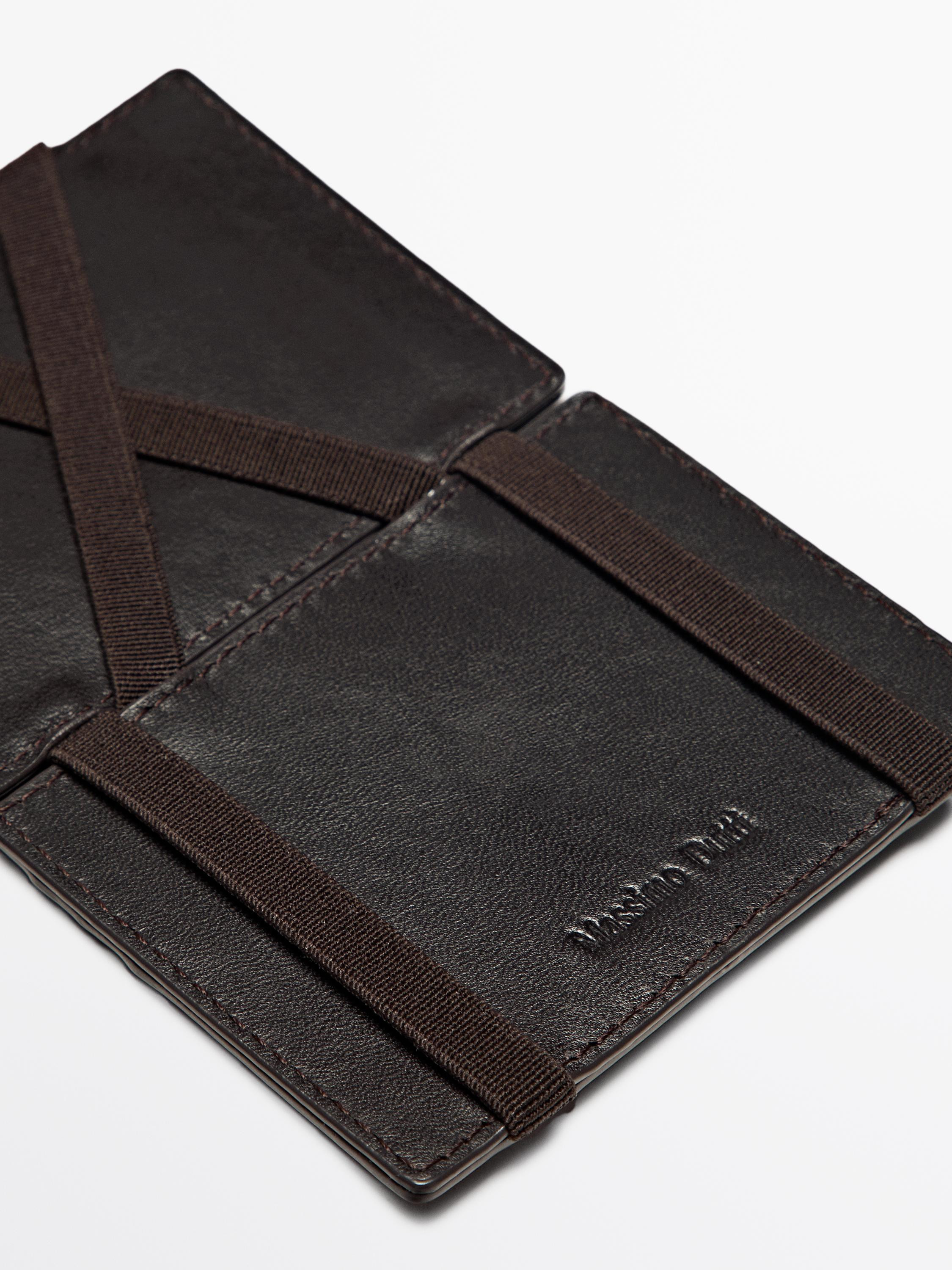 Nappa leather "magic" wallet | Massimo Dutti UK
