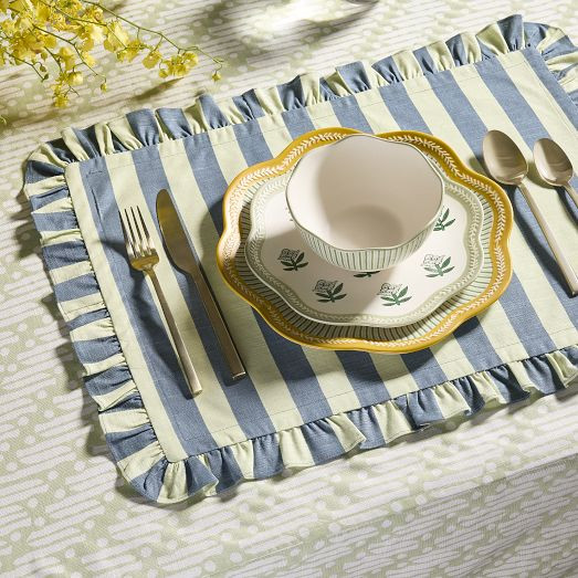 RHODE Wide Stripe Cotton Placemats | West Elm (US)
