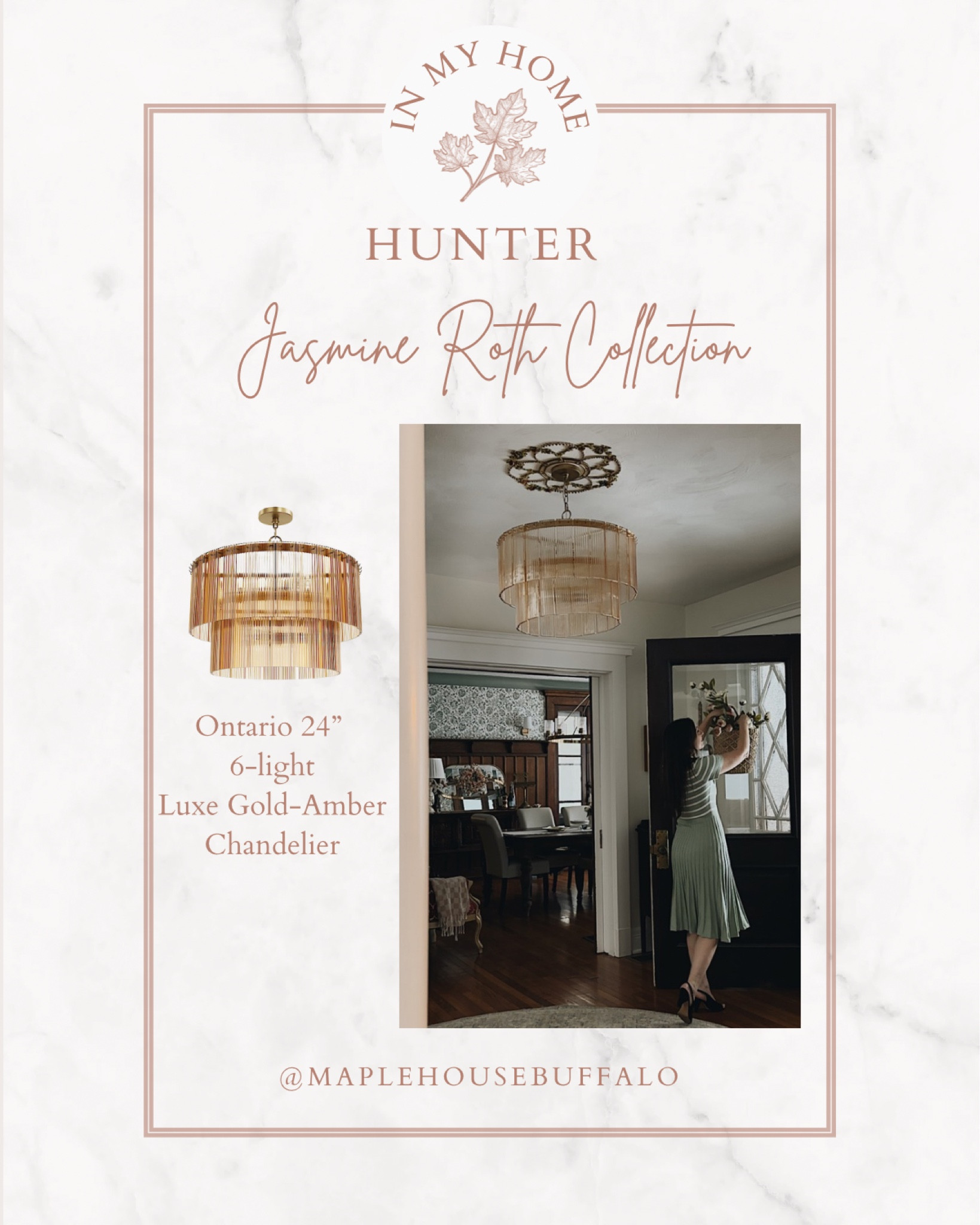 The new Hunter x Jasmine Roth line drops today and I couldn’t be more excited to show you THE Ontario - a show-stopping, elegant, modern-vintage chandelier giving major Great Gatsby vibes. It’s perfect for your entryway or dining room!

#LTKWatchNow #LTKHome #LTKStyleTip