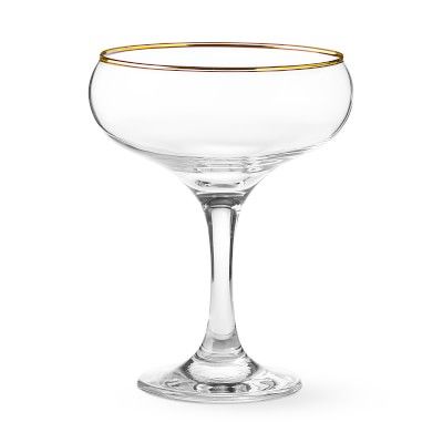 Gold Rim Champagne Coupe Glasses, Set of 4 | Williams-Sonoma