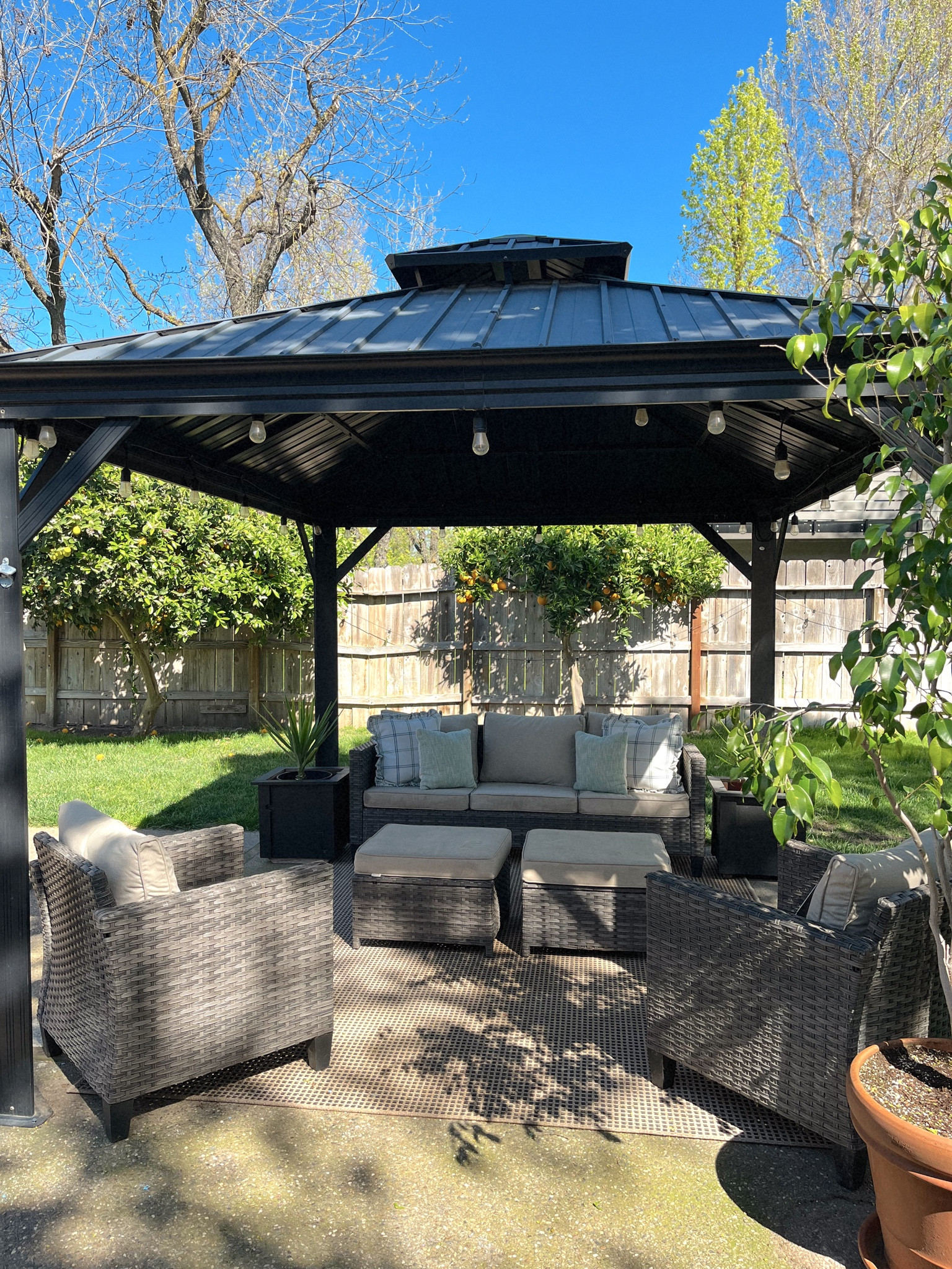Our patio furniture is so comfy & from Walmart!!