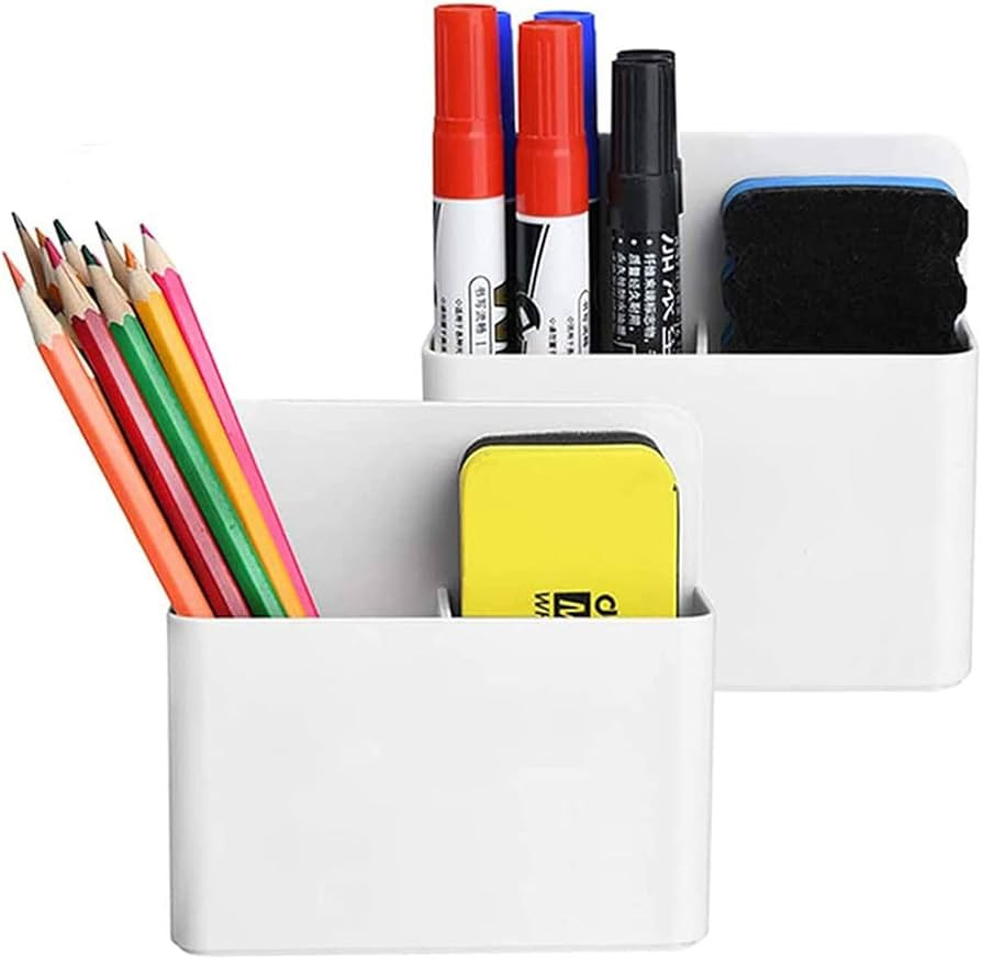 Magnetic Dry Erase Marker Holder,Pen and Eraser Holder for Whiteboard，Magnet Pencil Cup Utility... | Amazon (US)