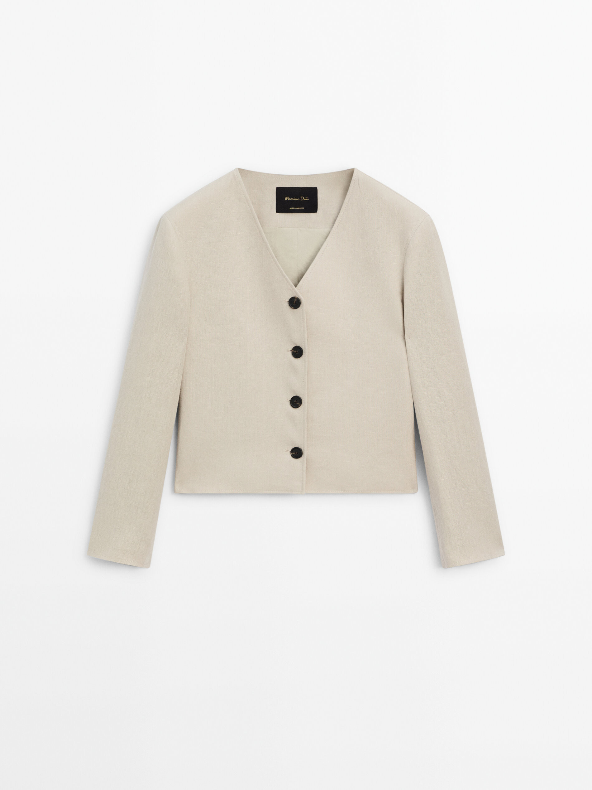Short rustic jacket with buttons | Massimo Dutti US