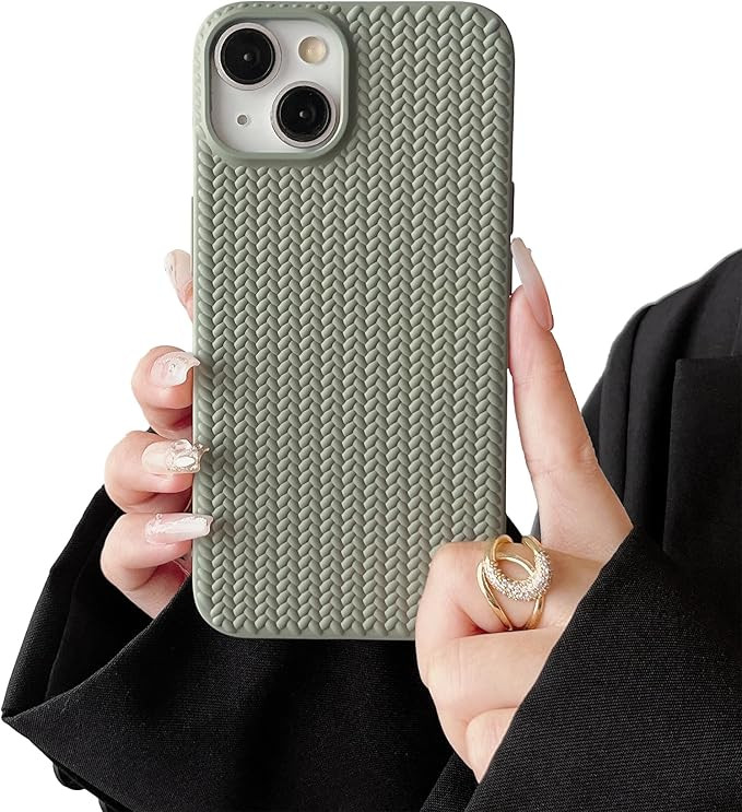 FABSPARK Case for iPhone 13/14,Cute 3D Laid Braid Woven Pattern Desgin Solid Color Girls Case,Sof... | Amazon (US)