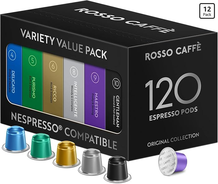 ROSSO CAFFÈ 120 Espresso Coffee Pods for Nespresso Original Machines, Premium Capsules, Variety ... | Amazon (US)