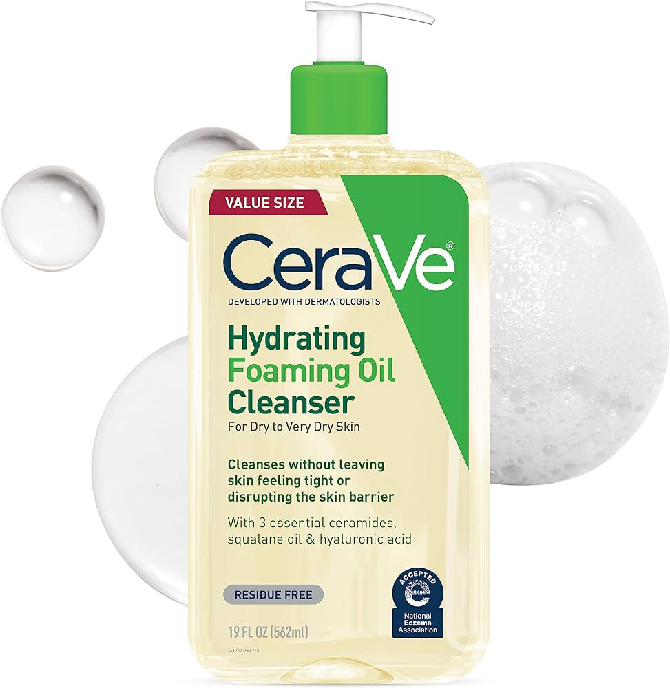 CeraVe Hydrating Foaming Oil Cleanser | Moisturizing Oil Cleanser for Face & Body | Squalane Oil ... | Amazon (US)