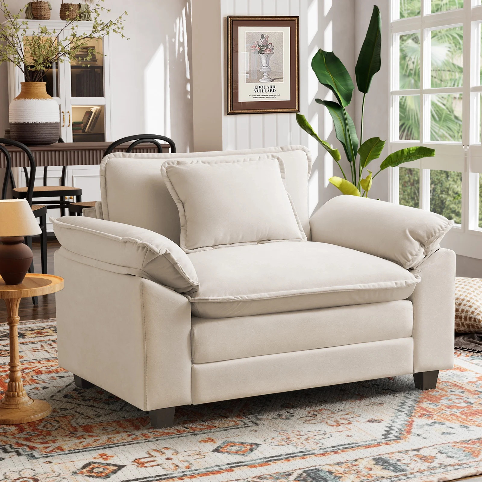 CDCASA 49.5" W Oversized Accent Chair, Chenille Cloud Sofa Chairs in Living Room, Comfy Reading C... | Walmart (US)