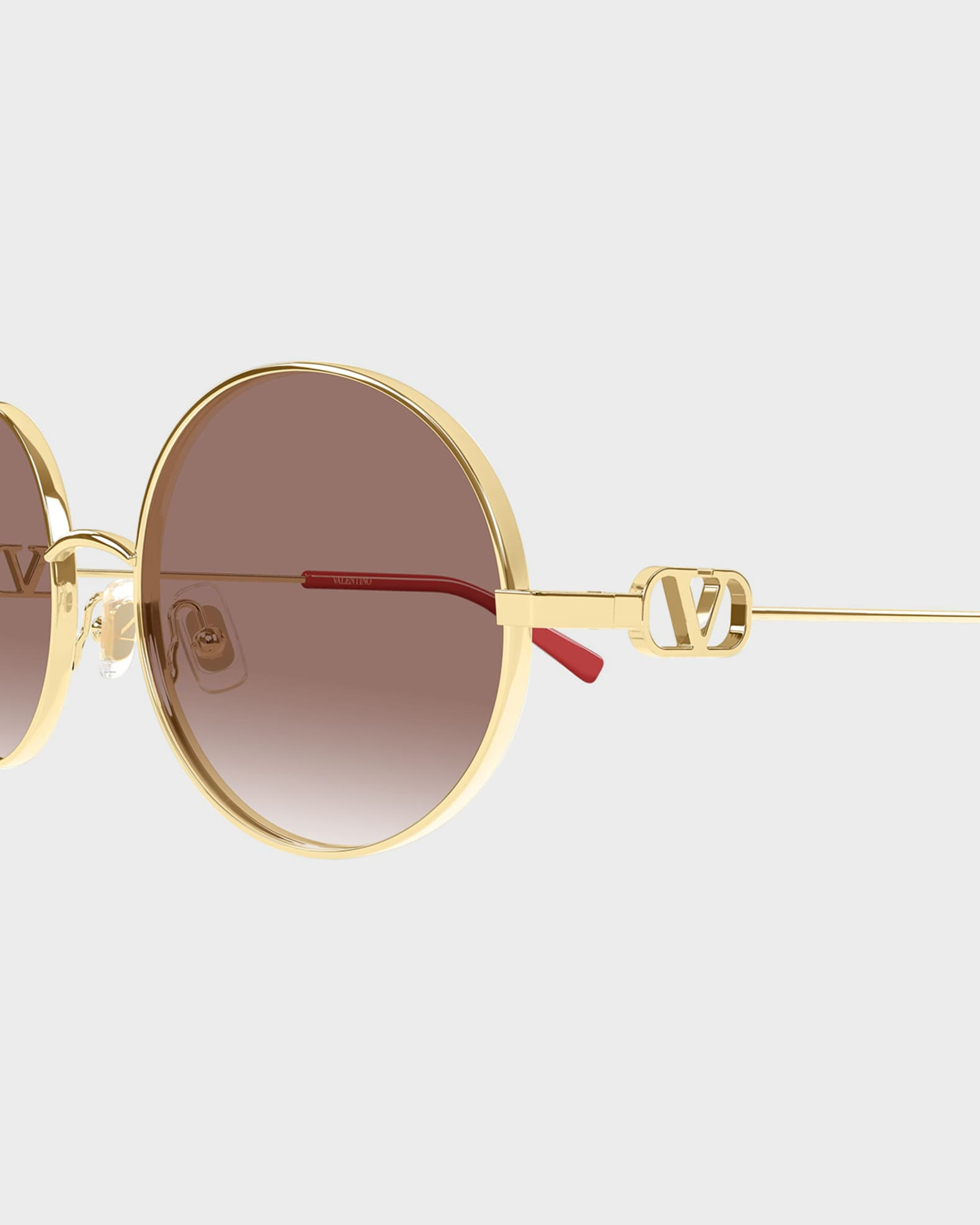 VLogo Signature 56mm Round Sunglasses | Neiman Marcus