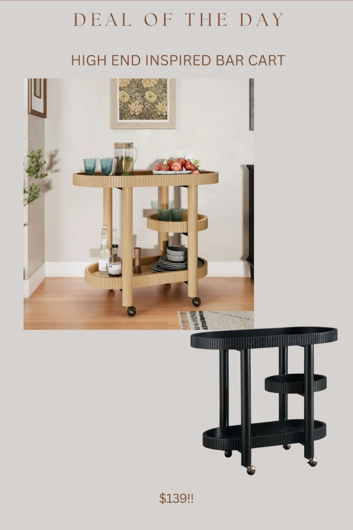 Brand new budget friendly bar cart!!!! Amazing price!! Love this style 😍

#LTKHome #LTKSaleAlert #LTKStyleTip