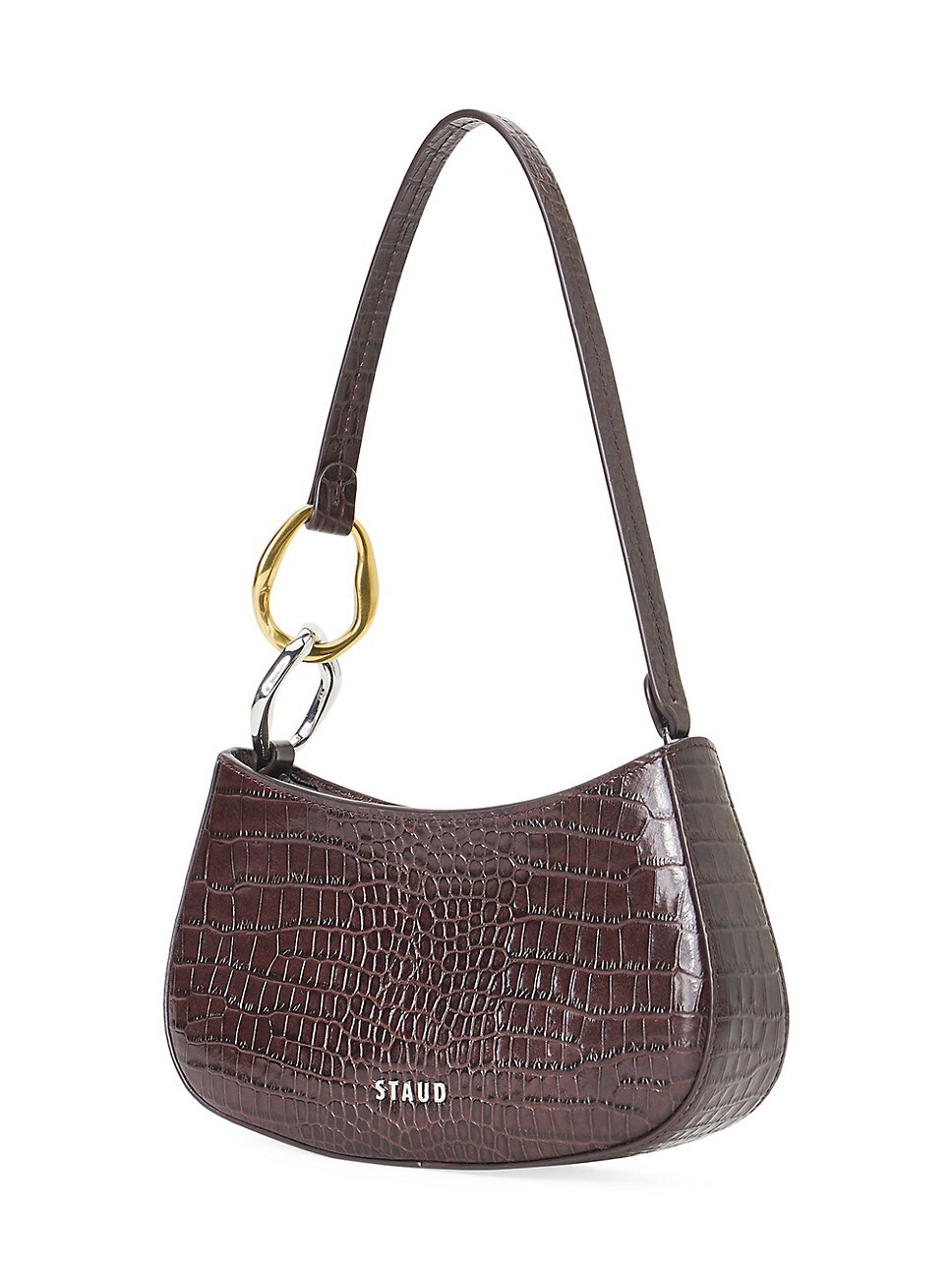 Ollie Crocodile-Embossed Leather Shoulder Bag | Saks Fifth Avenue