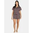 Women’s Valentine’s Day Print Shorty Notch Collar Pajama Set from Way to Celebrate, 2-Piece, ... | Walmart (US)