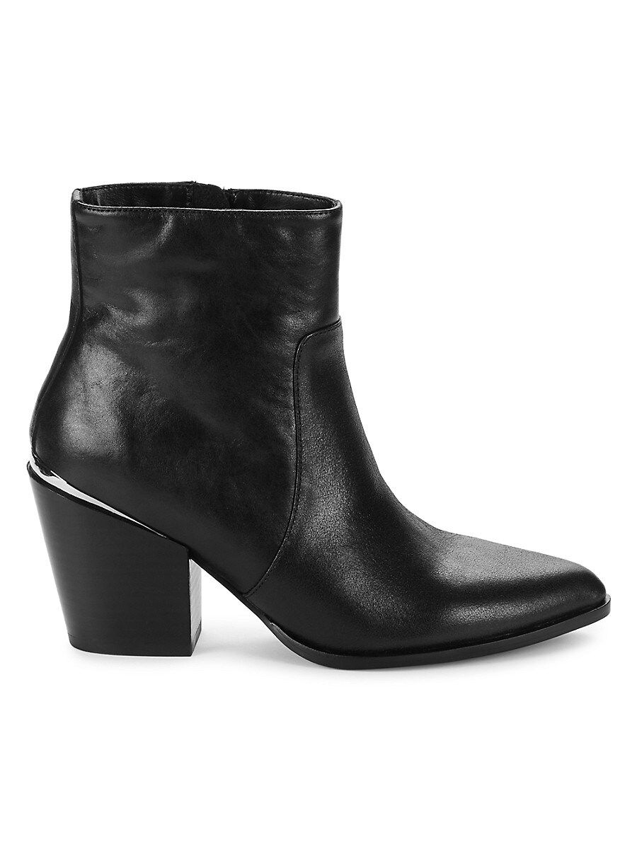 Saks Fifth Avenue Women's Dolly Leather Block Heel Booties - Black - Size 8 | Saks Fifth Avenue OFF 5TH (Pmt risk)