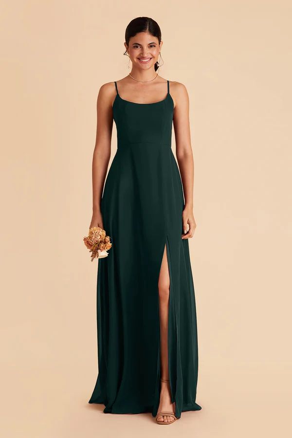 Amy Chiffon Dress - Emerald | Birdy Grey