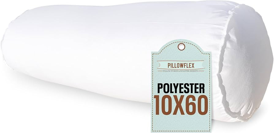Pillowflex Bolster Pillow (10x60) - White Round Soft Roll Pillow with Plush Polyester Filling, Co... | Amazon (US)