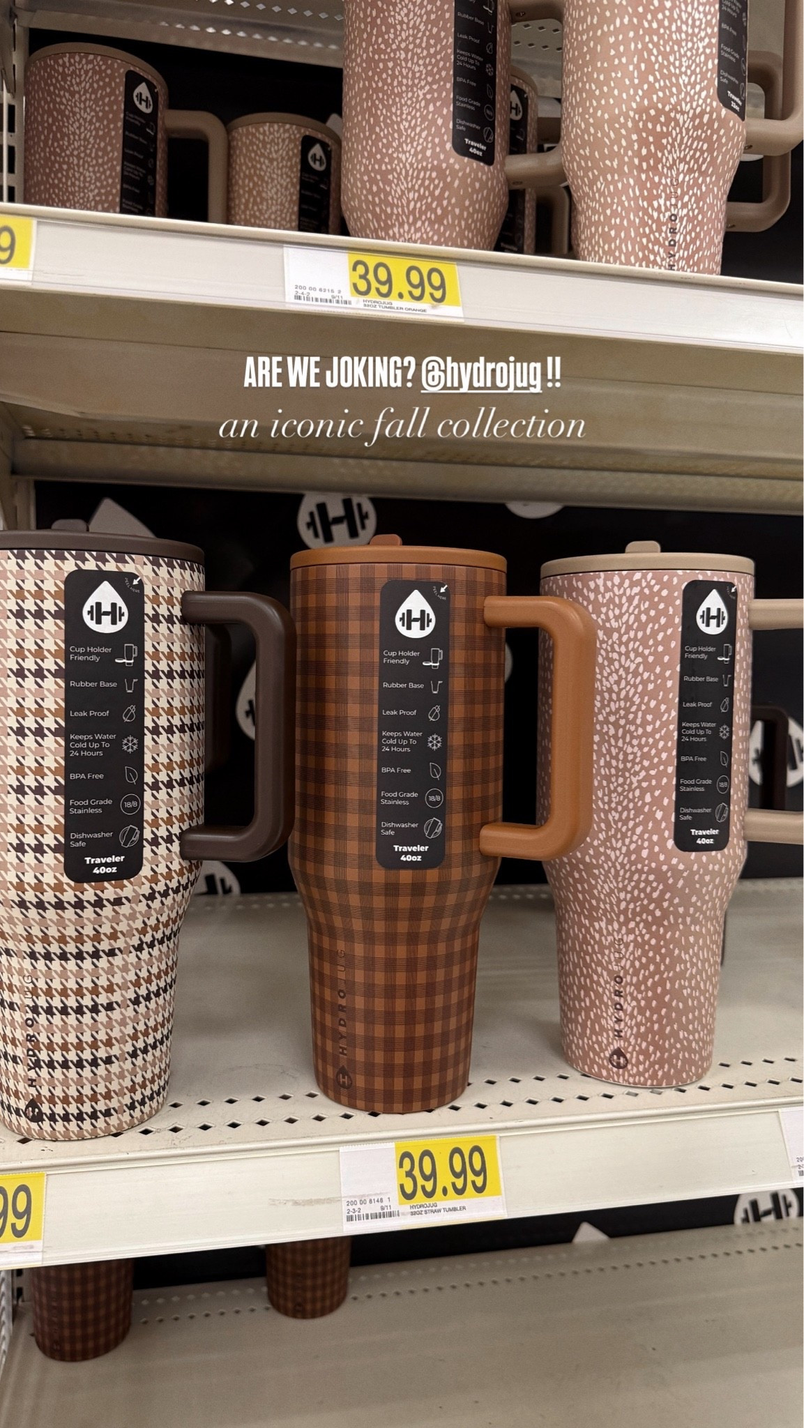 New fall Hydrojugs and I’m obsessed 🤎🍂 The prints + colors are SO good for fall and make getting my water in way cuter.

HydroJug tumbler, fall HydroJug, fall tumbler, cute water bottle, neutral fall finds, fall accessories, everyday essentials

#LTKSeasonal #HydroJug #FallFinds #FallFavorites #TumblerCup

#LTKgrwm #LTKdayinmylife #LTKfitnessgoals