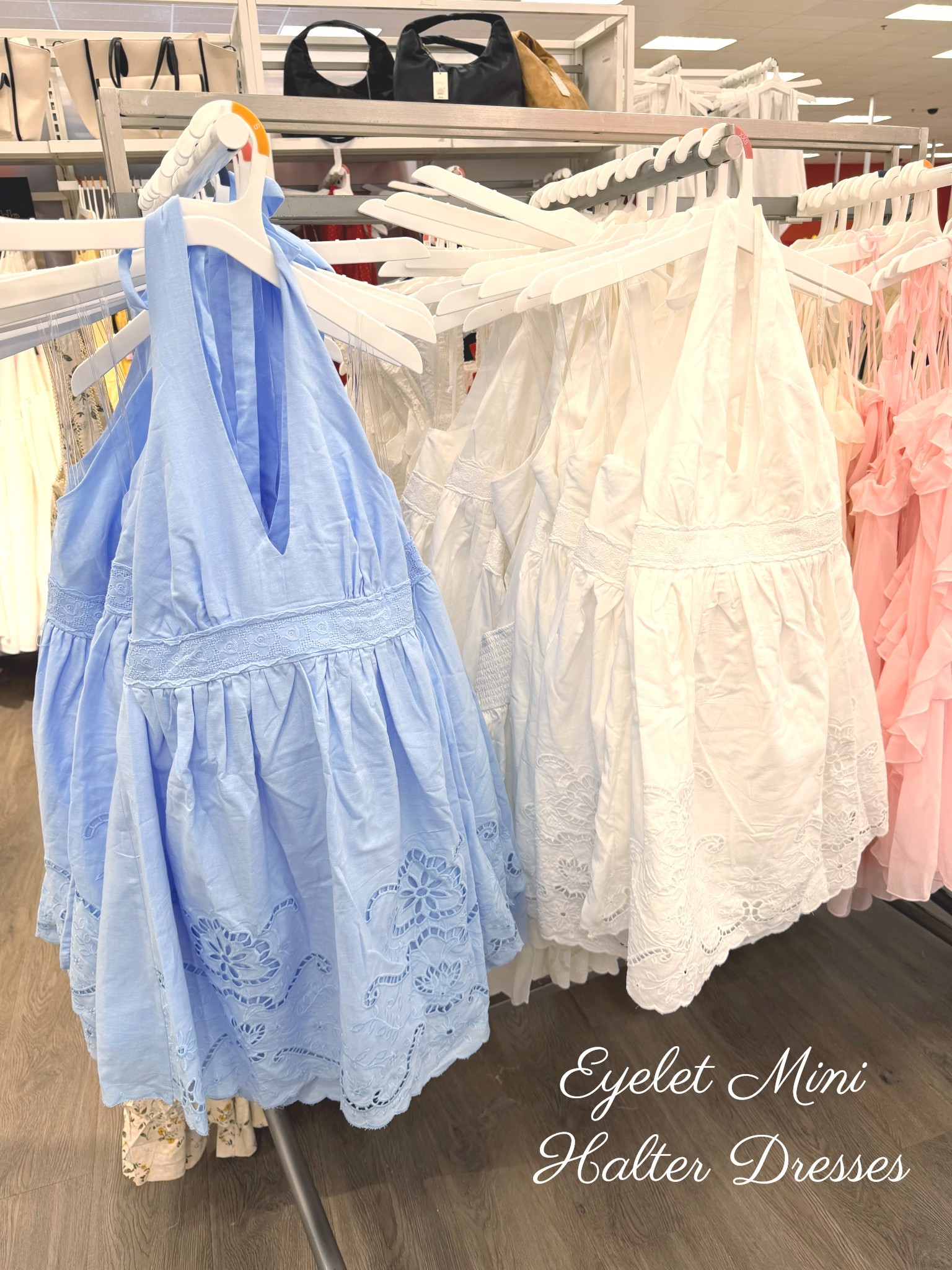 A New Day Mini Eyelet Dresses #anewday #eyeletdresses #springdresses #halterdresses #ootd #easterdresses

#LTKSeasonal #LTKootd #LTKWedding