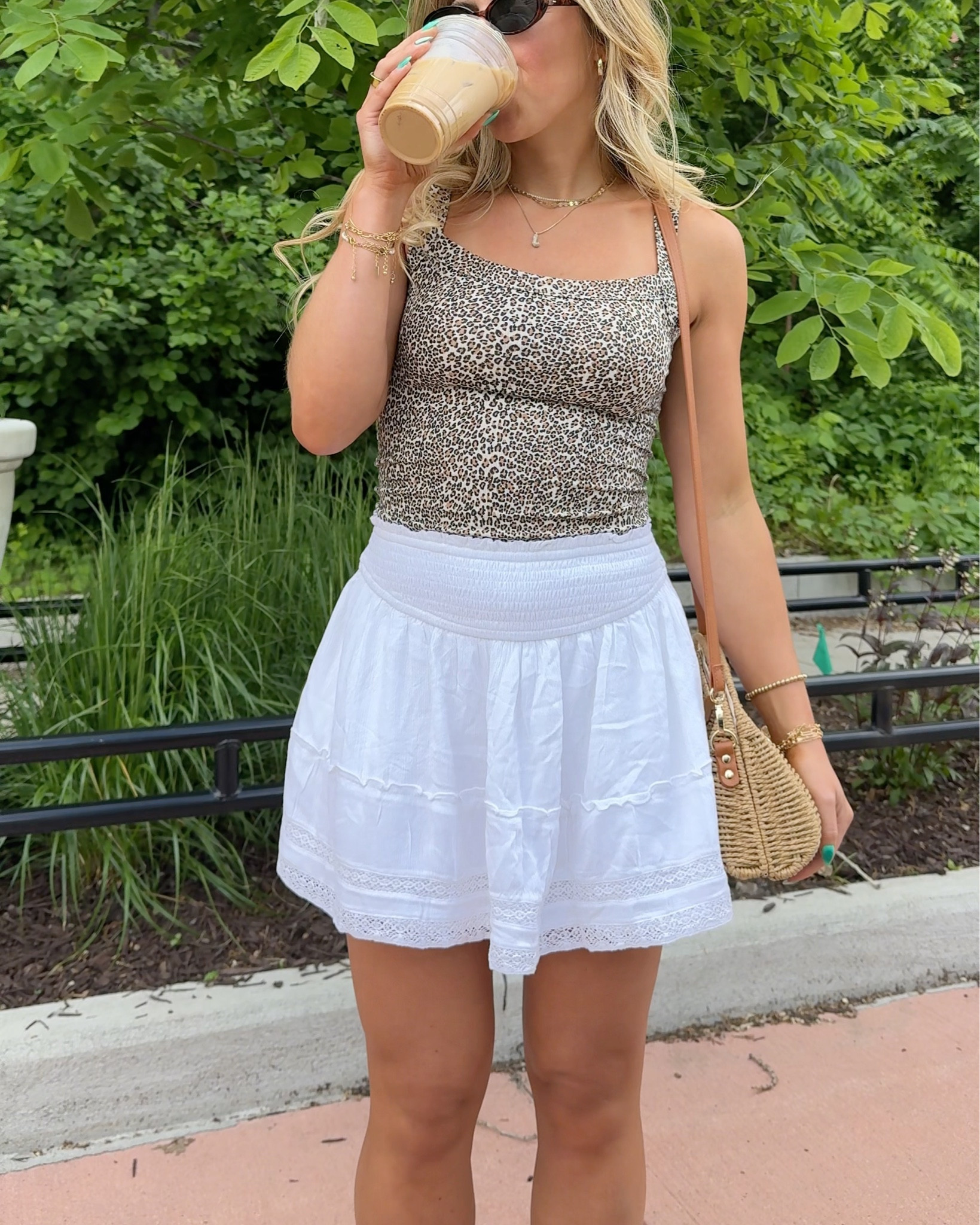 summer ‘fit!! 🧋🤍🐆

#summeroutfit #summervibes #skirtoutfit #skirtootd #leopard #cheetah #casualootd #simplestyle 

#LTKStyleTip #LTKSummerEdit #LTKFindsUnder100