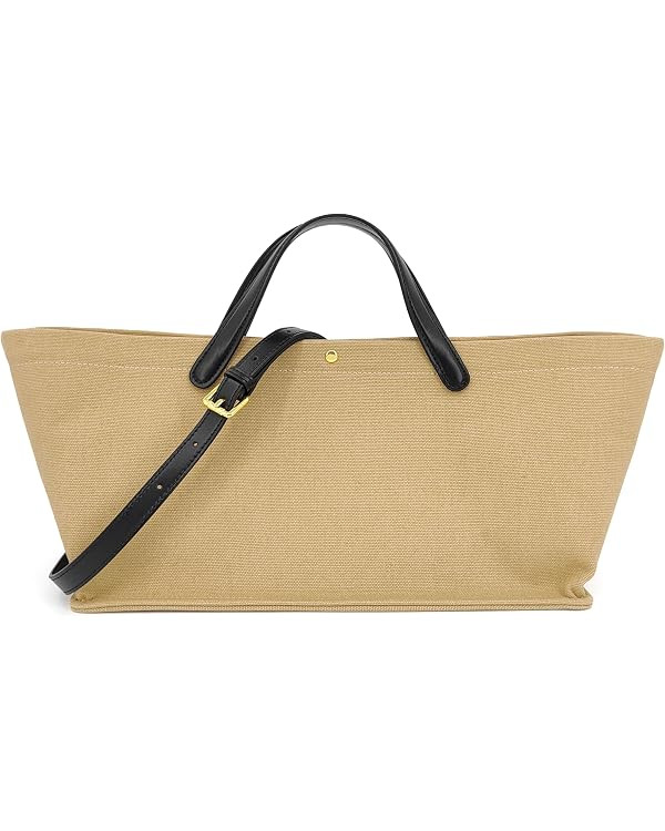 2Pcs Set, Large/XL Tote Bag with Pouch for Women, Canvas or Genuine Leather Crossbody Shoulder Ba... | Amazon (US)