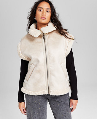 And Now This Women's Faux-Fur-Trim Vest, Created for Macy's - Macy's | Macy's