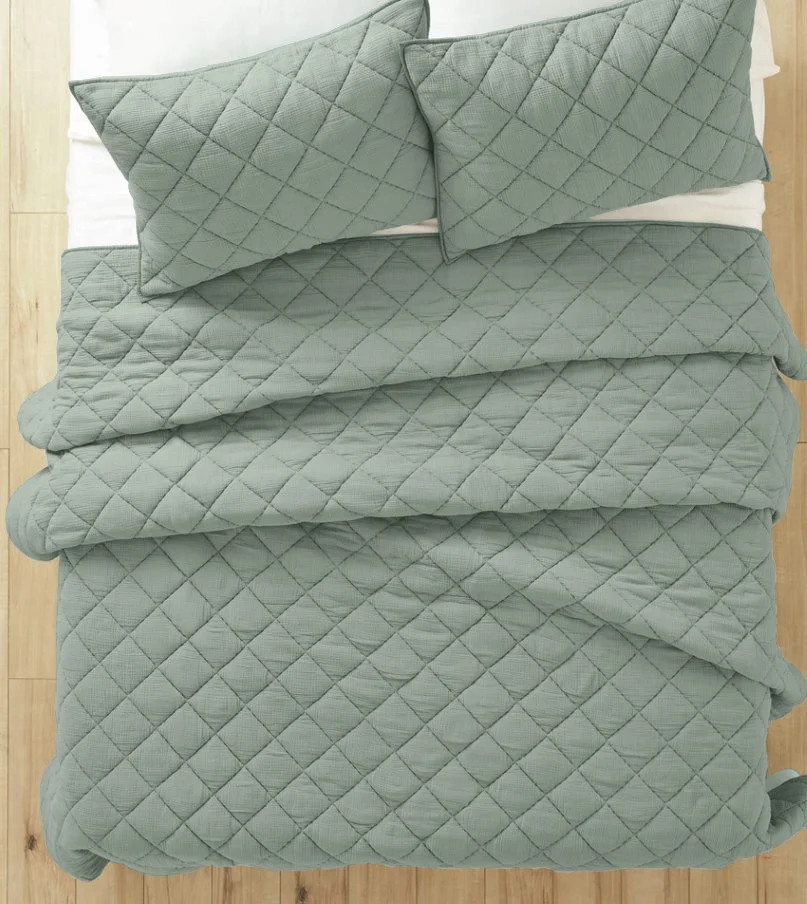 Better Homes & Gardens Sage Diamond Gauze Quilt, Queen - Walmart.com | Walmart (US)