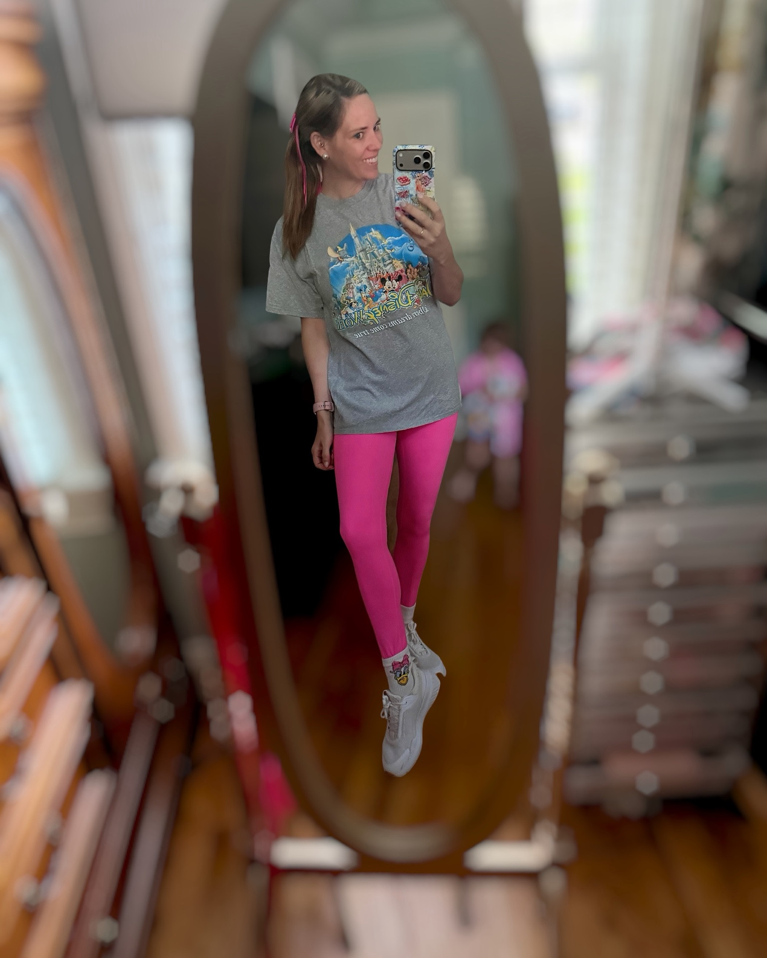Disney-Inspired Gym Look 💗✨

Adding a little magic to my workout! This Disney graphic tee paired with bright pink leggings made for the cutest gym outfit while still being comfortable enough for cardio, strength training, or a quick walk. 💕 I finished the look with white sneakers, fun character socks, and a coordinating pink bow for an extra pop of color.

I love mixing playful pieces with activewear to make everyday workouts feel a little more fun. Whether you’re heading to the gym, taking a neighborhood walk, or running errands after your workout, this look is equal parts comfortable and cheerful. 🎀🏰

Disney-inspired workout outfit, pink leggings outfit, gym style, cute activewear, athleisure outfit, graphic tee outfit, casual fitness fashion, comfortable workout clothes, bright activewear, women’s gym outfit, everyday athleisure, affordable workout outfit, pink and gray outfit ideas. 💗✨🏃‍♀️ travel outfit

#LTKActive #LTKTravel #LTKootd