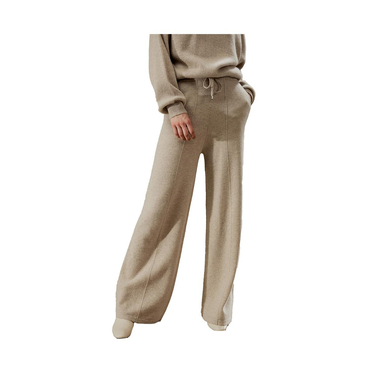 Lilysilk Women's Fluid Cashmere Sweatpants - Beige | Macy's