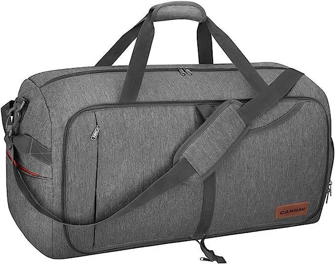 Canway 65L Travel Duffel Bag, Foldable Weekender Bag with Shoes Compartment for Men Women Water-p... | Amazon (US)