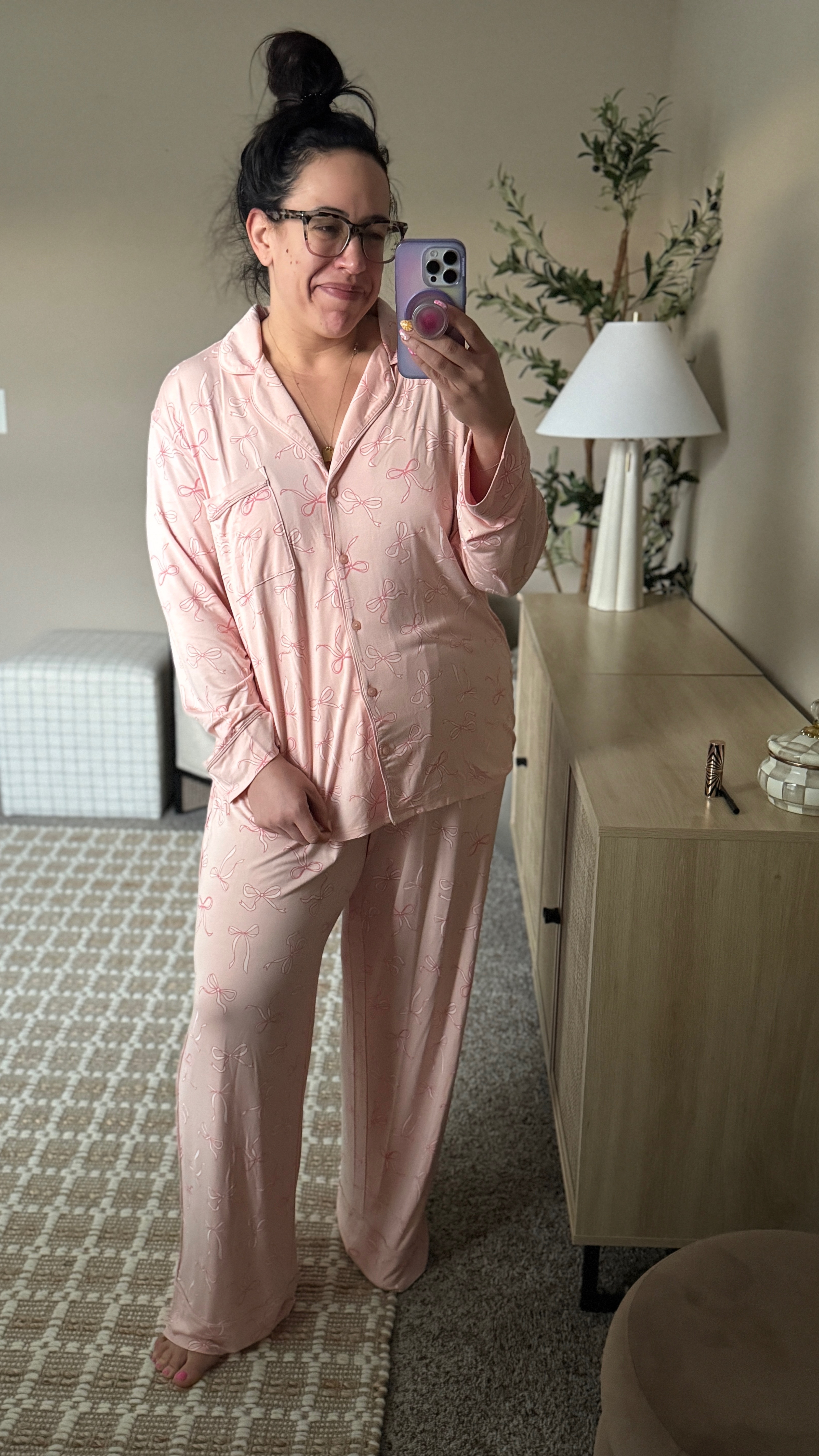 The best pajamas from Aerie! Wearing size xl in bottoms and large in top and they run HUGE! So size down! 

#LTKMidsize #LTKSaleAlert #LTKFindsUnder100