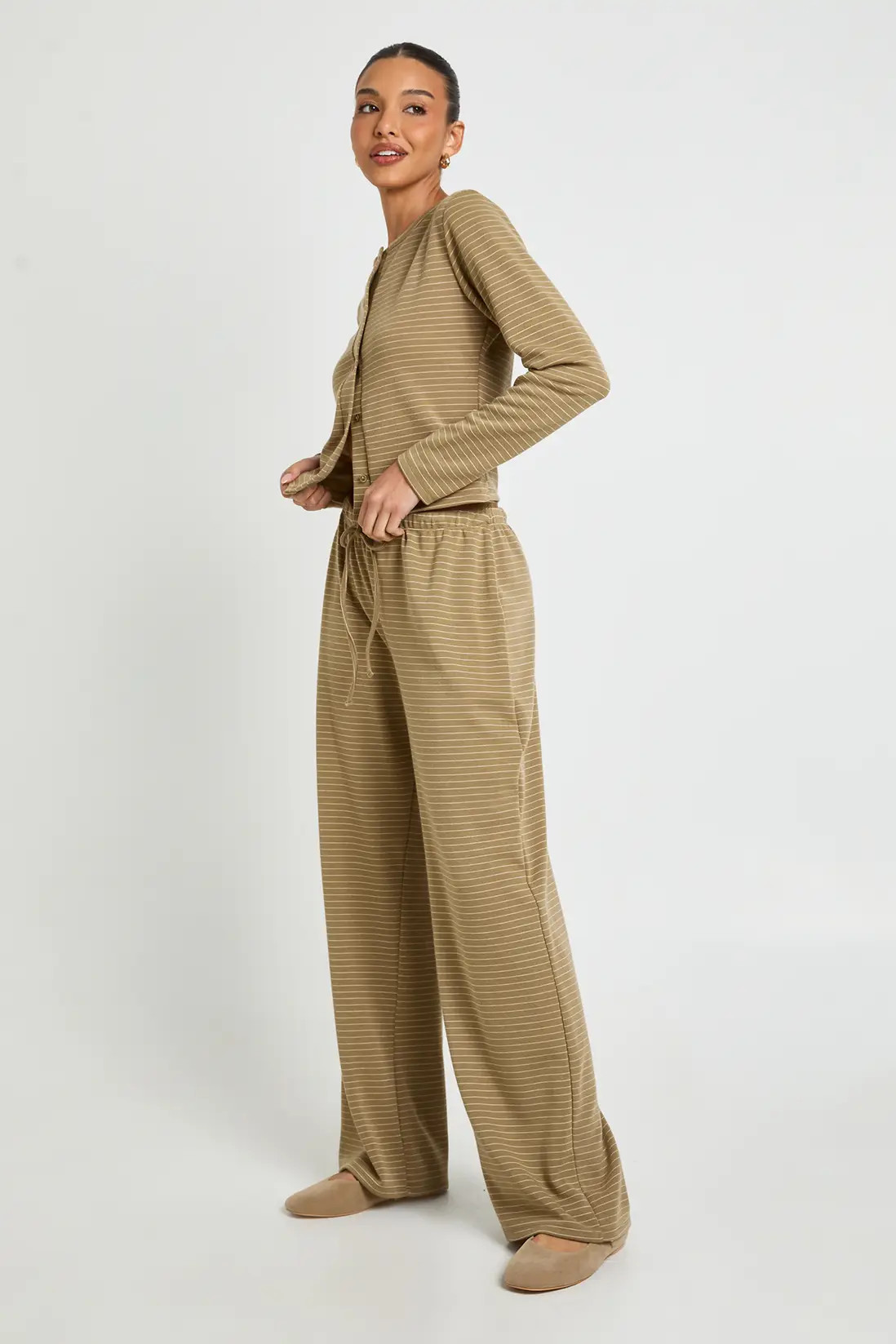 Trousers | Stripe Minimal Waistband Wide Leg Trousers | boohoo | Boohoo.com (UK & IE)