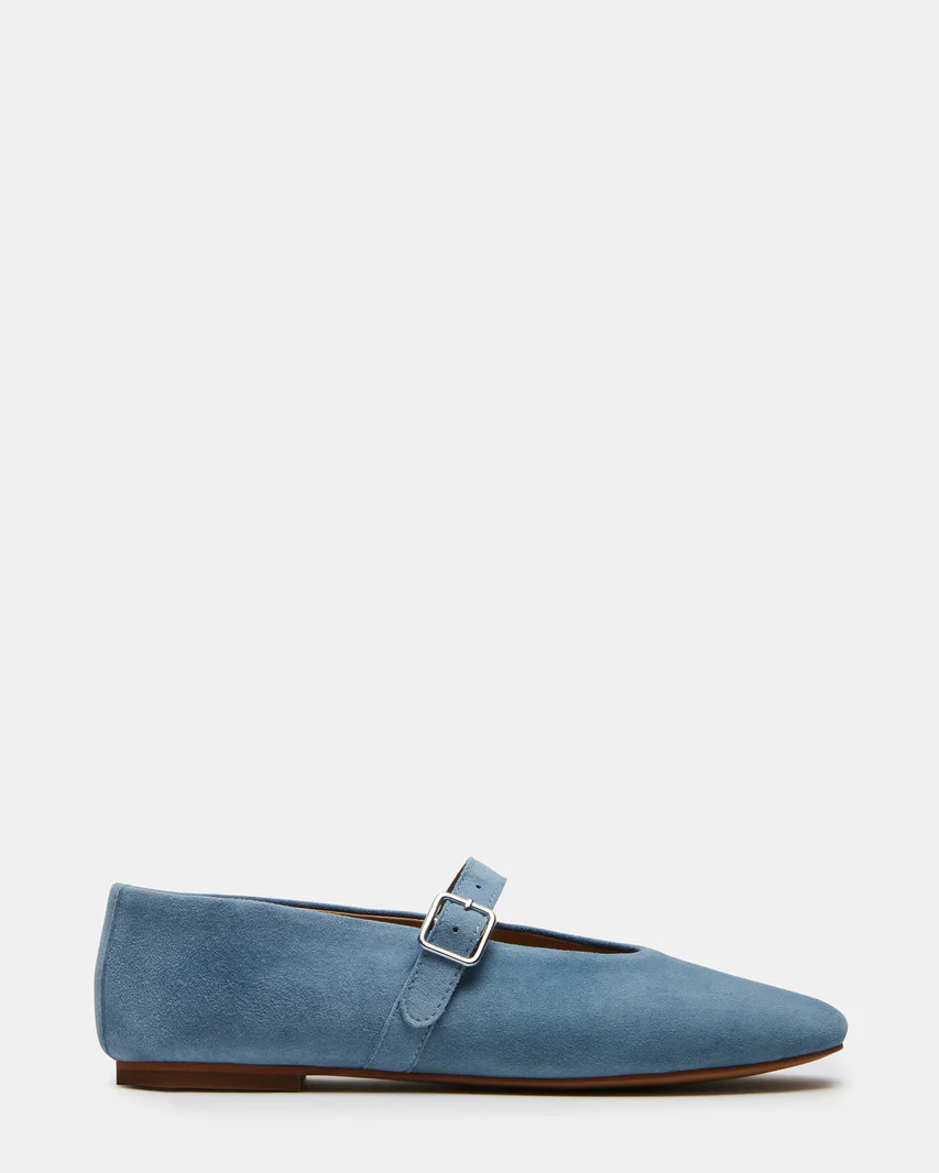 DREAMING Blue Suede Mary Jane | Women's Flats | Steve Madden (US)