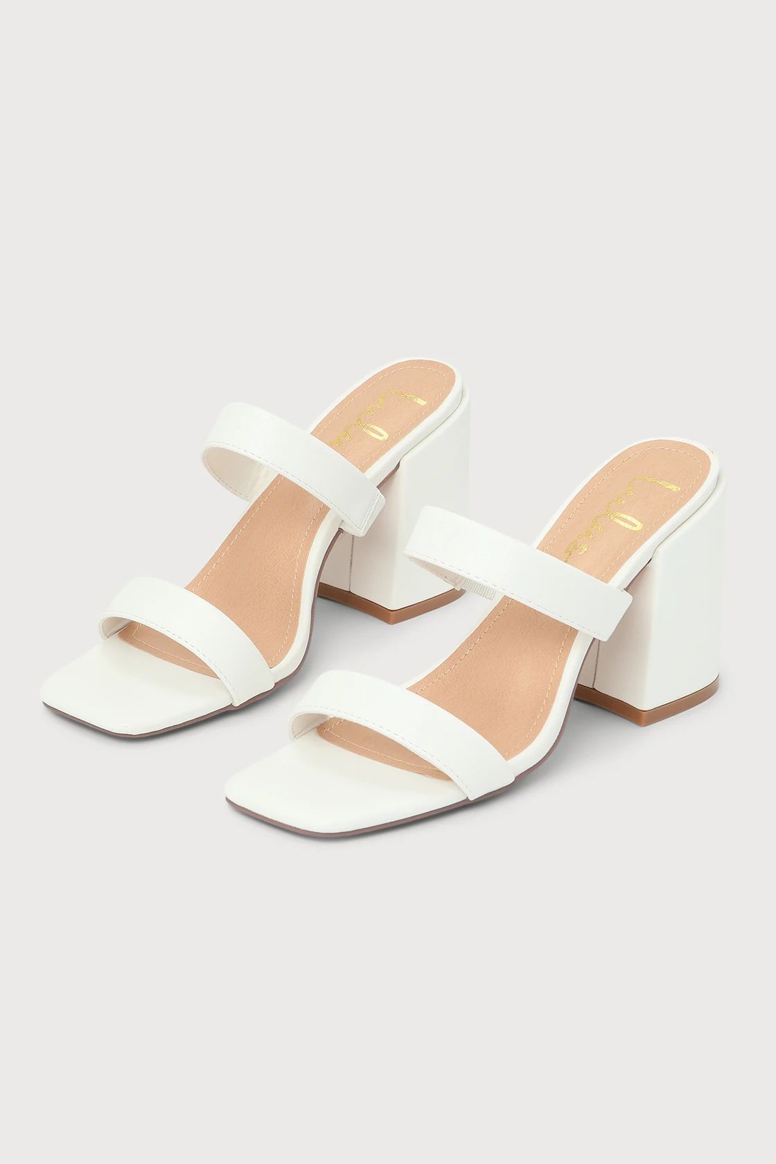 Quess White High Heel Slide Sandals | Lulus (US)