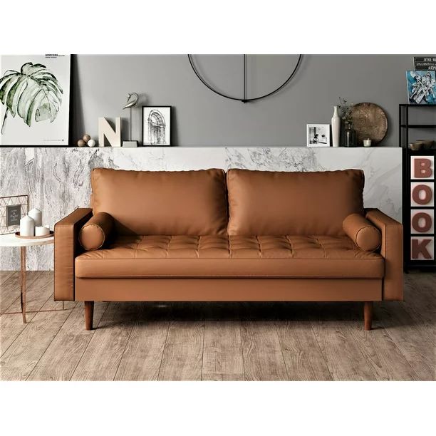 US Pride Furniture Gabler Wood Frame Mid-Century Sofa | Walmart (US)