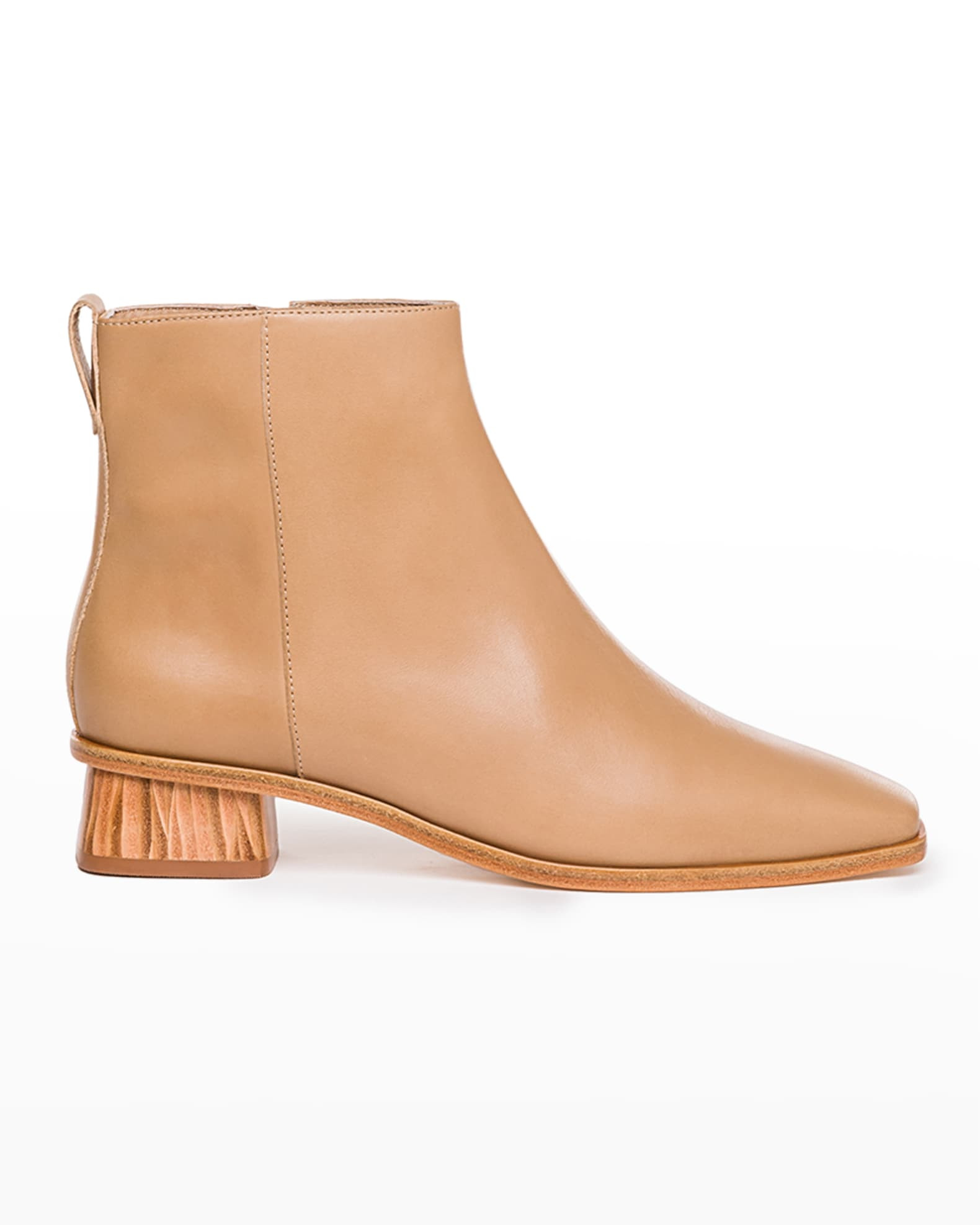 Helene Leather Zip Ankle Booties | Neiman Marcus