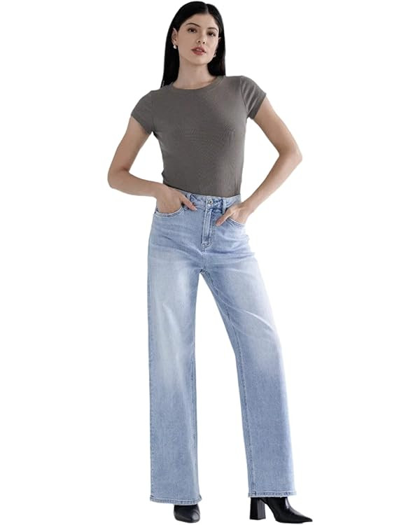 SALT TREE Mica Denim - Super High Rise Straight Leg Loose Fit Jeans - MDP-T3288 | Amazon (US)