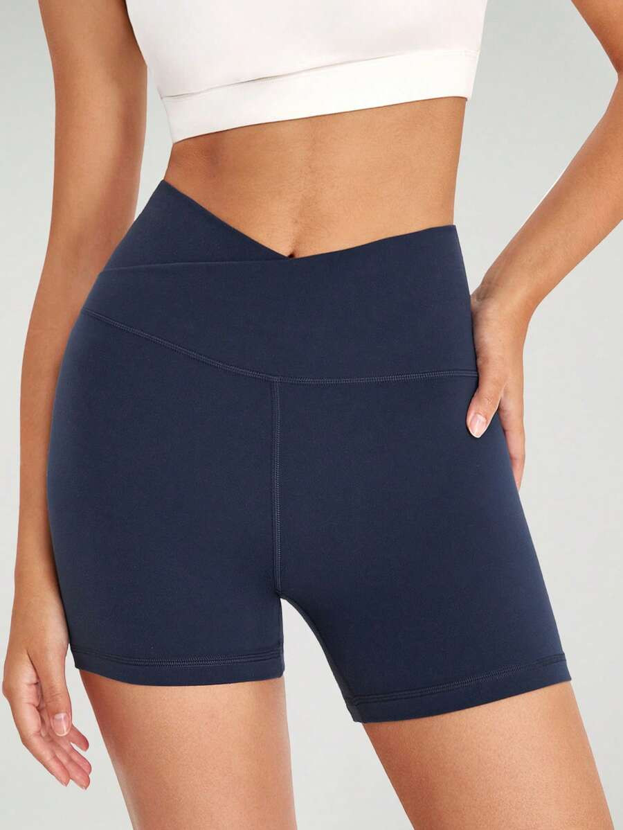 GLOWMODE 4.3" FeatherFit™ Crossover Cutie Biker Shorts Low Impact Cycling Running Gym Workout S... | SHEIN