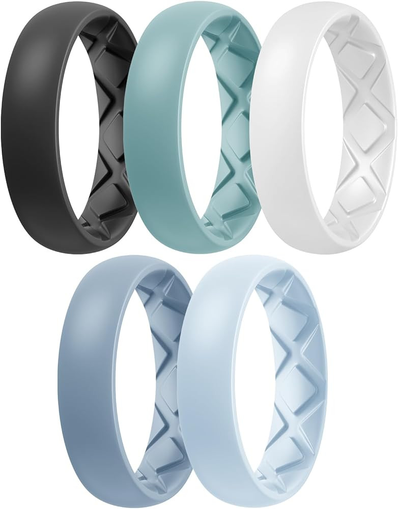 Egnaro Inner Arc Ergonomic Breathable Design, Silicone Rings for Women with half sizes, Women's S... | Amazon (US)