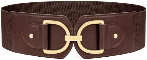 Wide Belts for Women Fashion Elastic Belt for Dresses Vintage Waist Belt Ladies Stretchy Belt Gol... | Amazon (US)