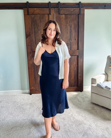 Hello slip dress! My first one and I love it! I paired it here with huarache sandals and a silk short sleeve button up. 

Use code INFG-KAITLYNP10 for 10% off your first Quince purchase. 

Use code COLLECTLIKEKAITLYN20 for 20% off my sandals  

#LTKshoecrush #LTKmidsize #LTKworkwear
