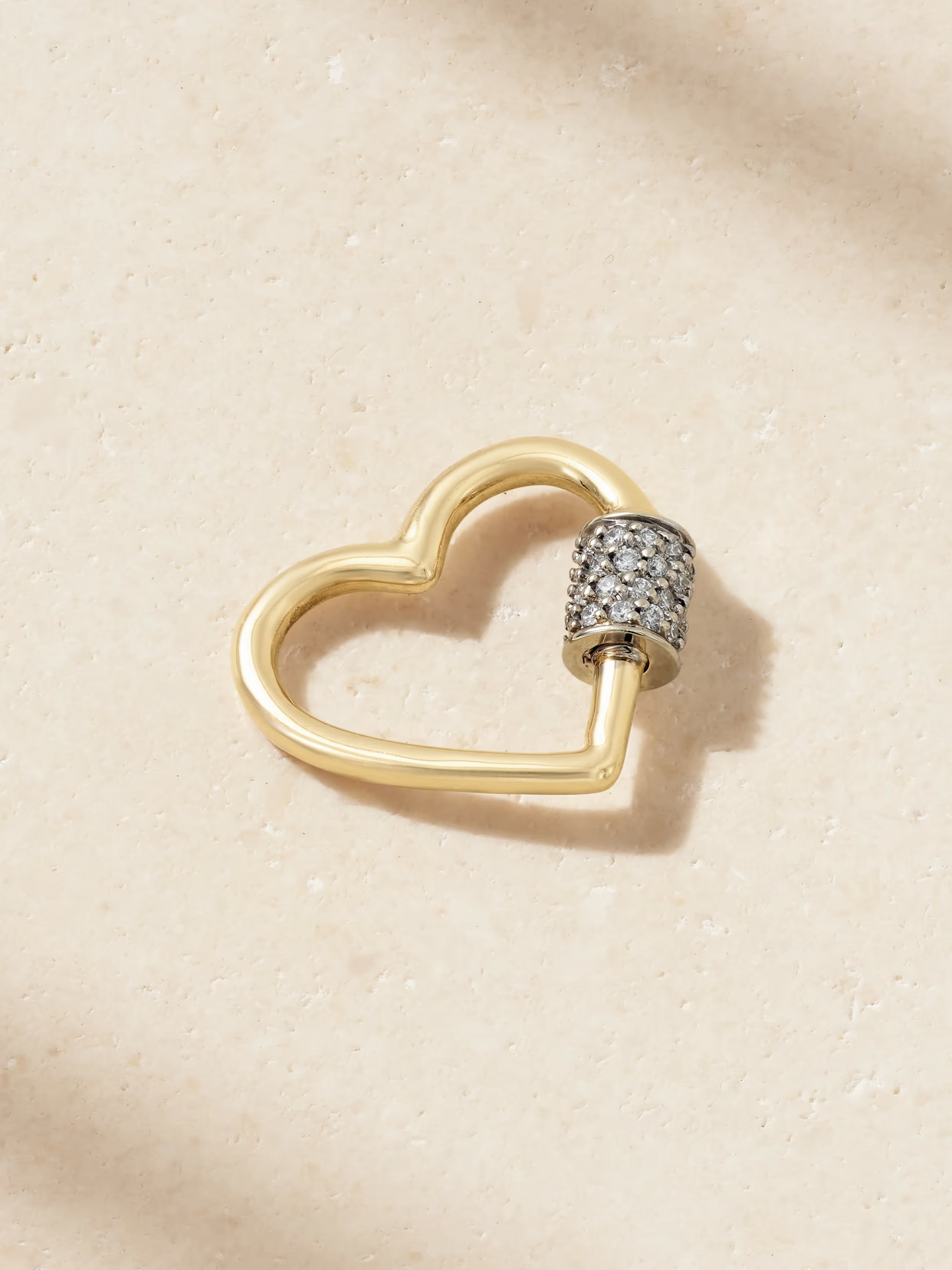Marla Aaron - Stoned Baby Heartlock 14-karat Gold Diamond Pendant - One size | NET-A-PORTER (US)