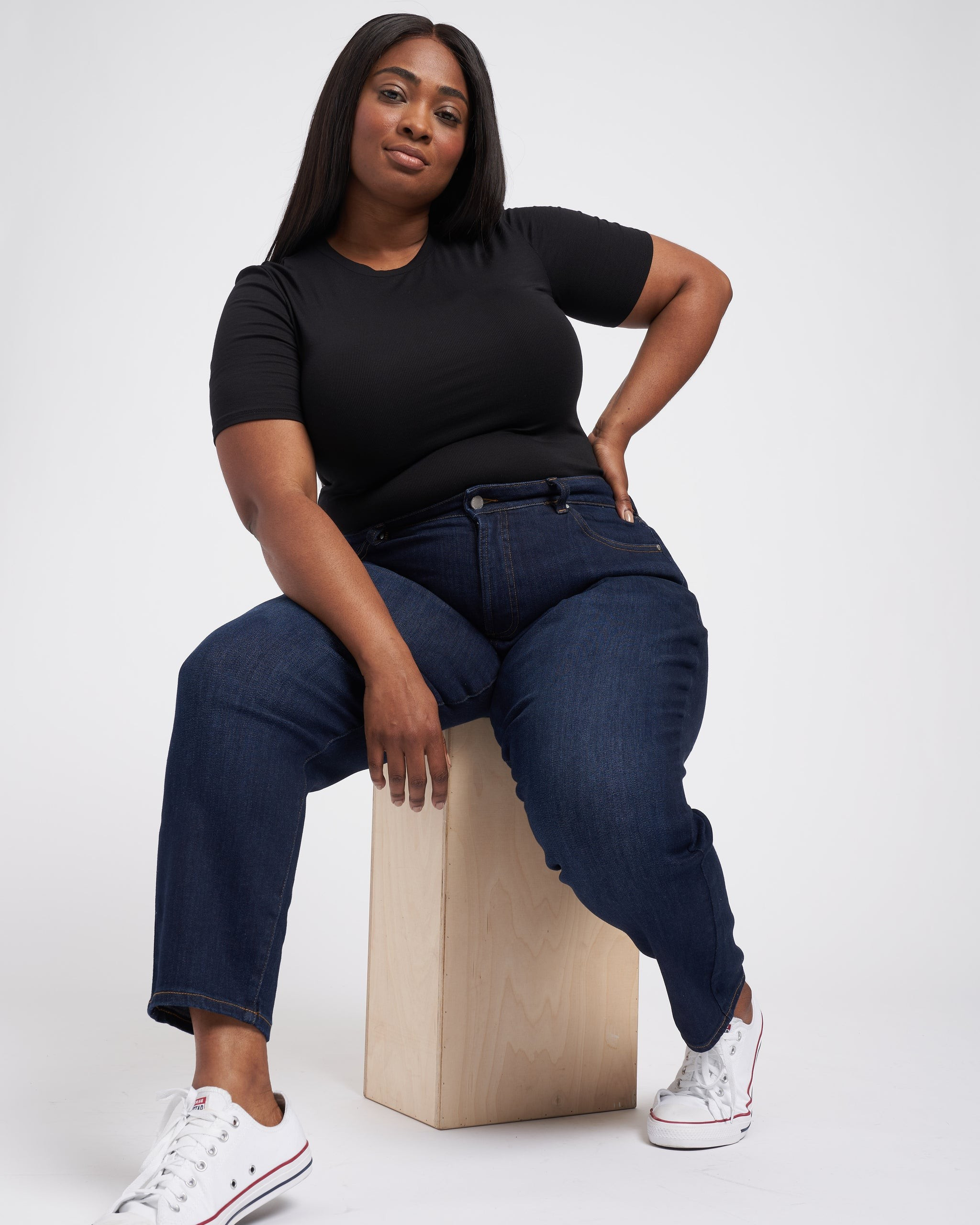 Joni High Rise Curve Slim Leg Jeans 27 Inch - Midnight Blue | Universal Standard