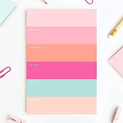 Bliss Collections Weekly Planner 6 x 9 with 50 Undated Tear-Off Sheets, Color Bands Calendar and ... | Amazon (US)