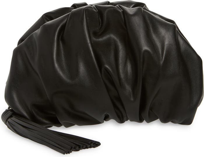 Ruched Faux Leather Clutch | Nordstrom