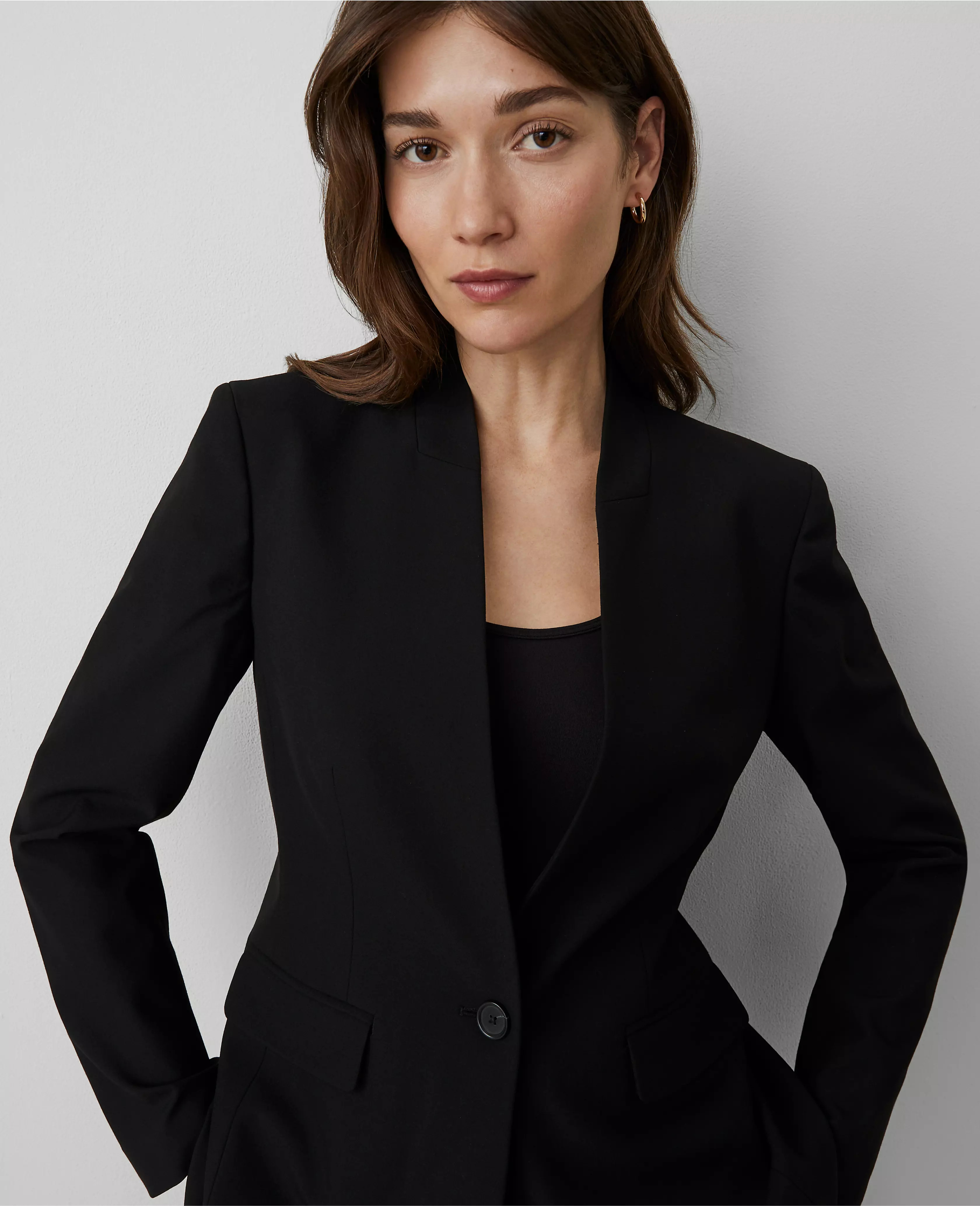 The Collarless Blazer in Seasonless Stretch | Ann Taylor