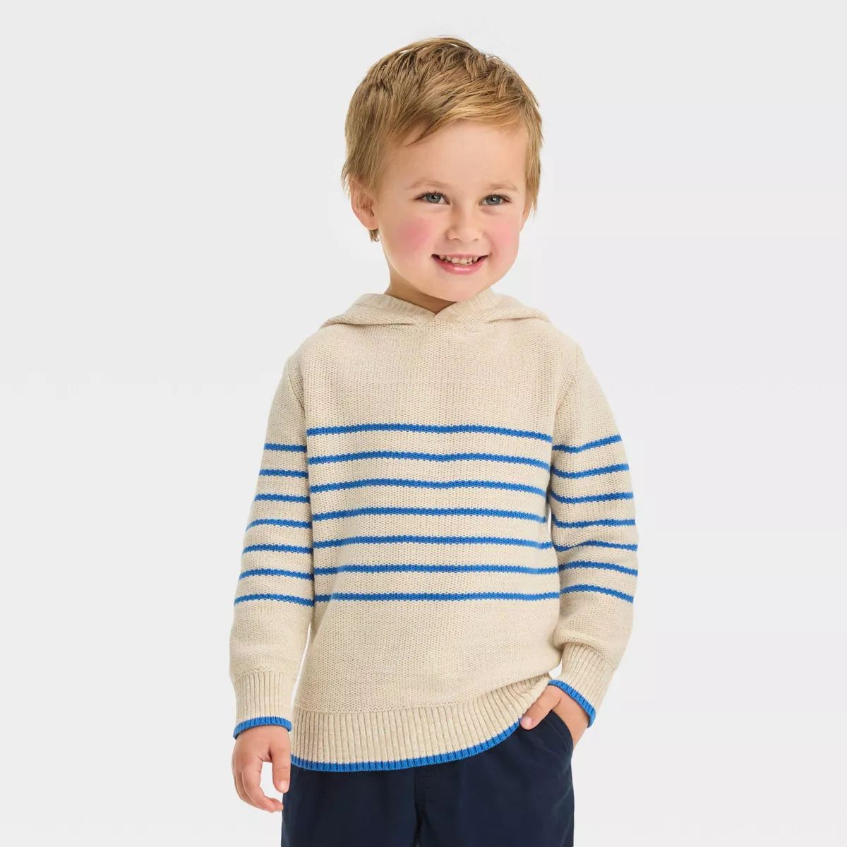 Toddler Boys' Striped Hoodie Sweatshirt - Cat & Jack™ Beige | Target