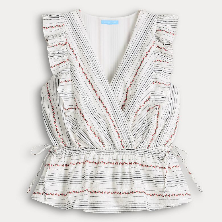 Women's Draper James Flutter Sleeve V-Neck Peplum Top | Kohl's