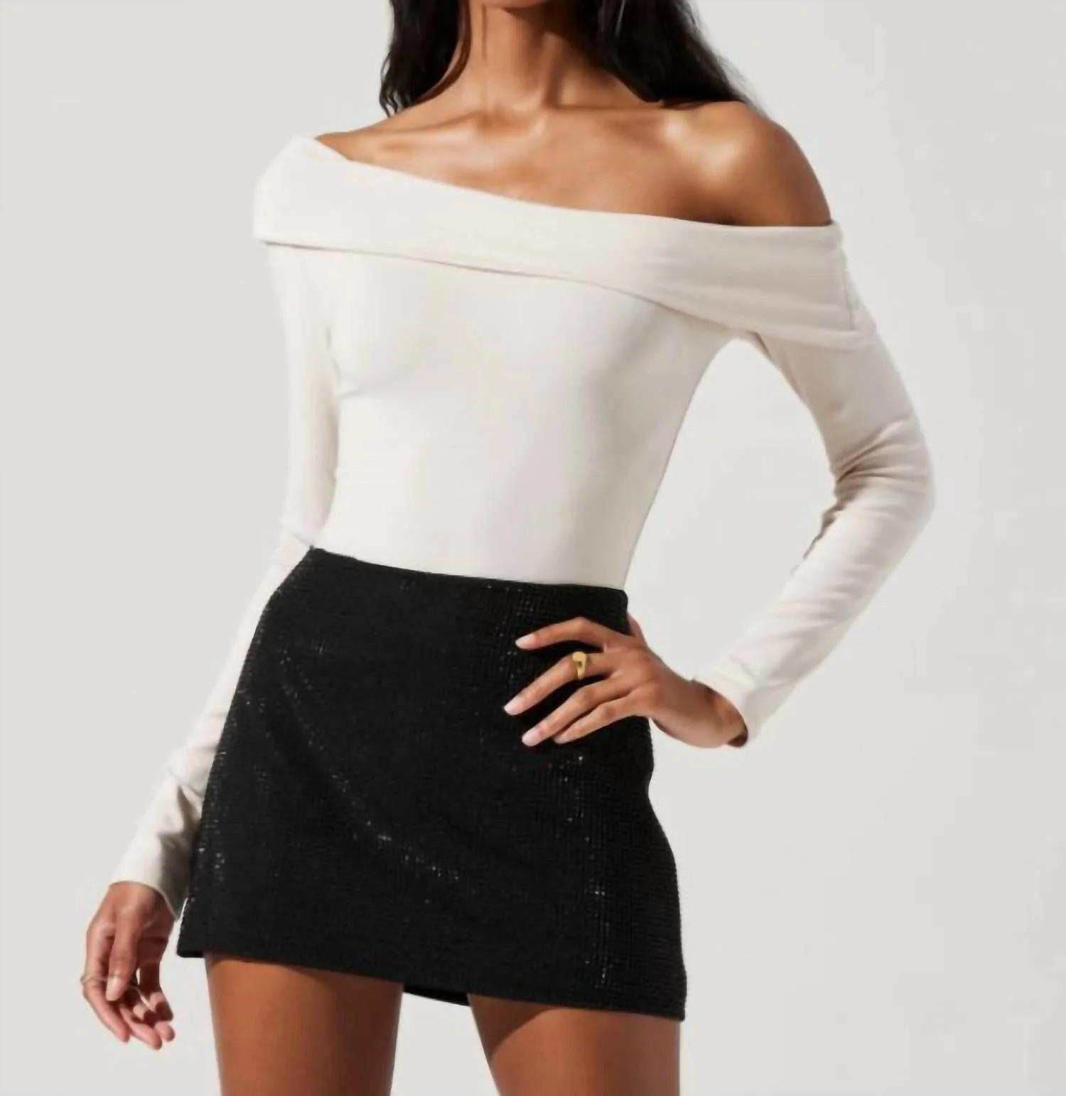 Lenore Off Shoulder Bodysuit In White | Shop Simon
