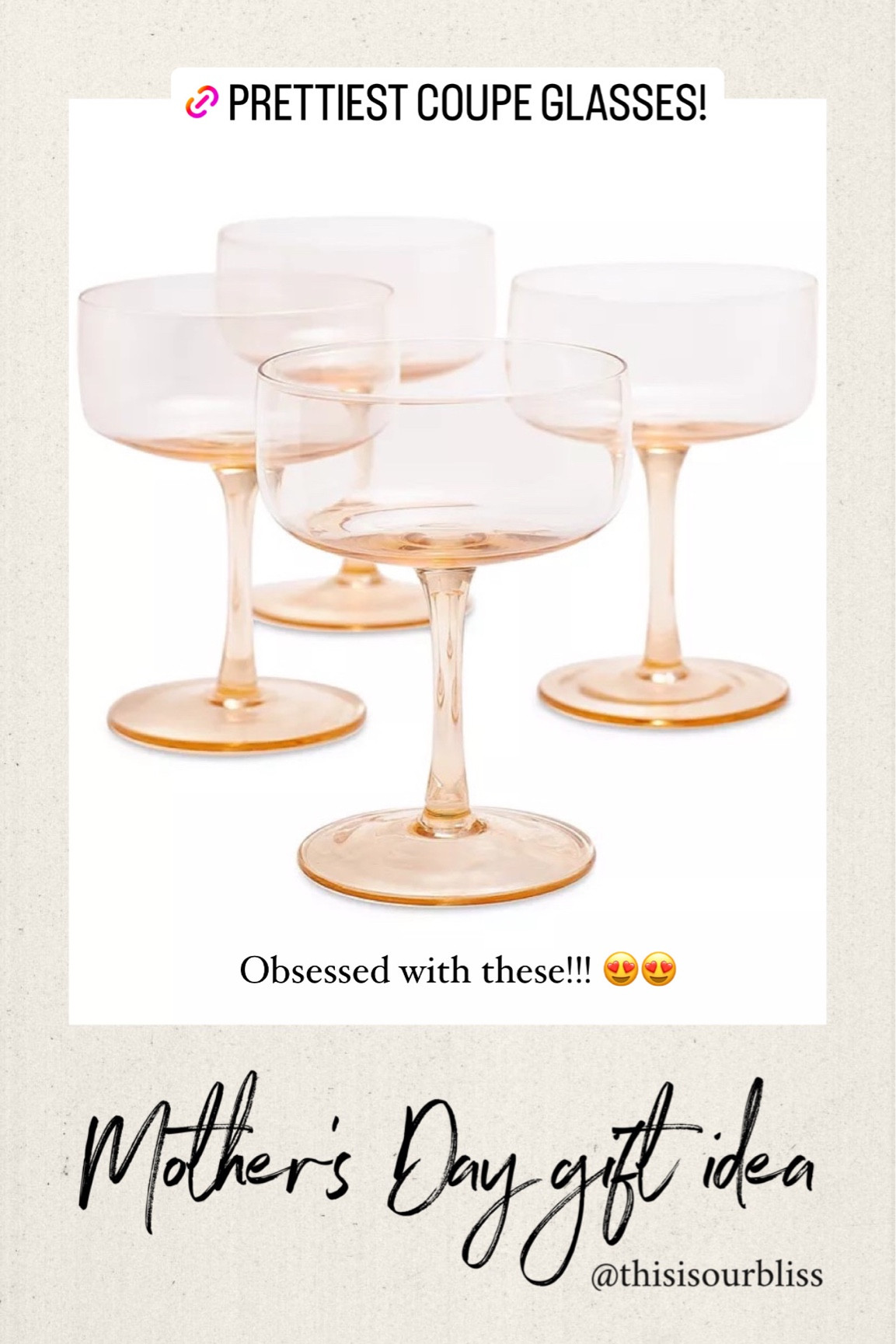 Blush coupe glasses for Mother’s Day gift idea or Mother’s Day brunch // Mother’s Day brunch hosting essentials 🌸 

#LTKunder50 #LTKsalealert #LTKhome