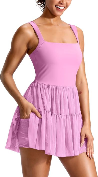 Soothfeel Women's Tennis Dresses with Built-in Shorts & Bra Athletic Dress | Amazon (US)