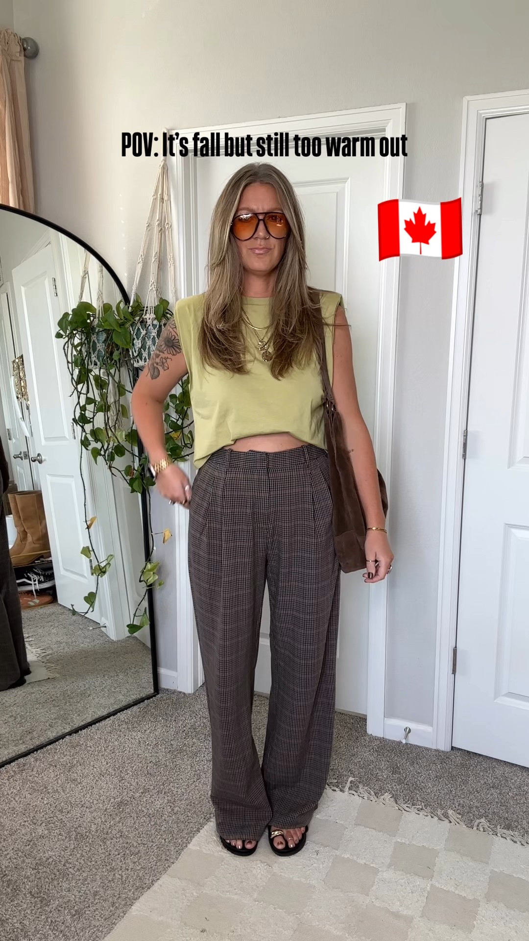 Canadian links only! 

🍁medium shoulder pad tee, 12 tall plaid pants
🍁men’s large white tee, 10 skort, 11 boots
🍁large reg tank, 30 tall black barrel jeans
🍁XL sweater (shown in grey) 30 curve love shorts, 11 reg boots
🍁medium dress, runs really big!! Large sweater, 11 miles
🍁medium black sweater tank, 30 tall cropped jeans, 11 mesh flats 
🍁large denim romper, large jacket (linked similar) 
🍁large tank, large bike shorts, large oversized vest, 11 sneakers 

#LTKTall #LTKOver40