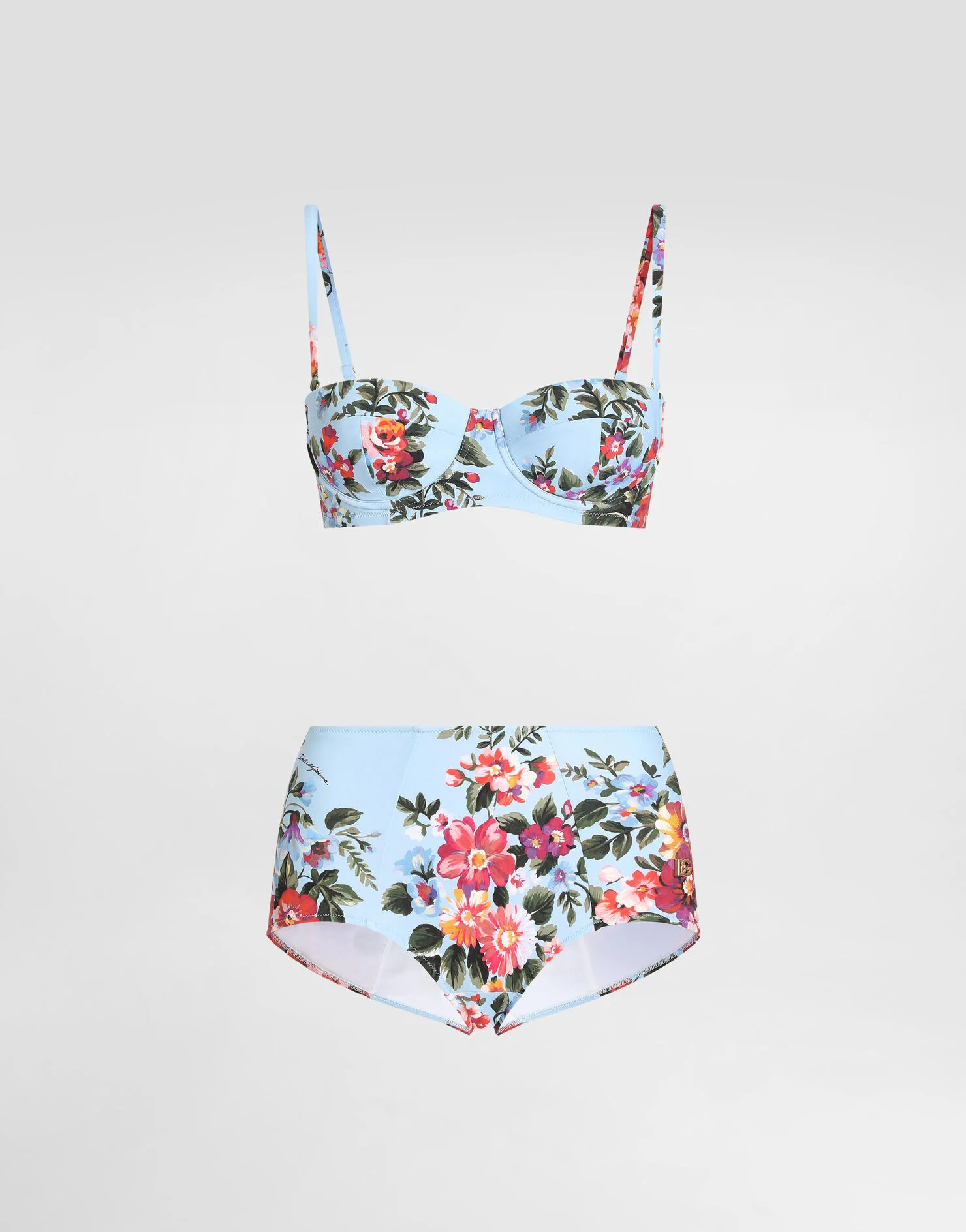 Flower bouquet-print balconette bikini | Dolce & Gabbana US